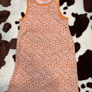 Orange Leopard Print Tank Dress